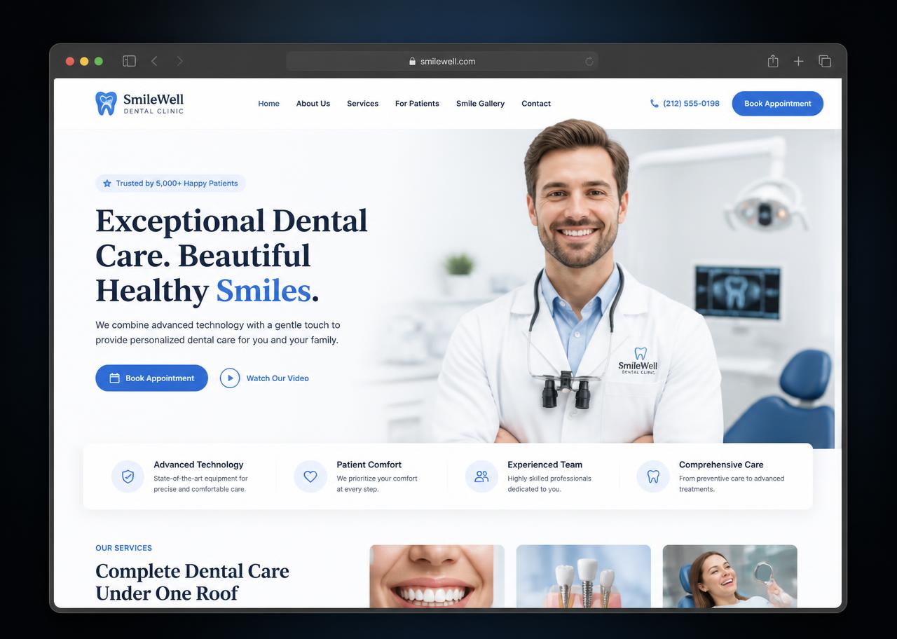Dental Clinic Website design preview by TSB Web Studio